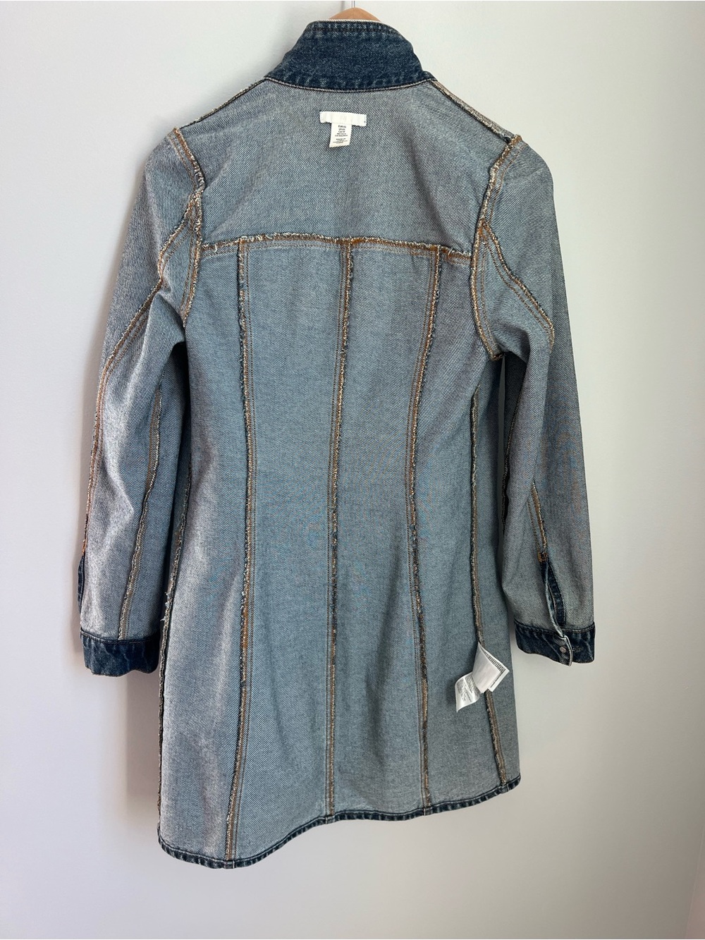 H&M | Medium Wash Blue Denim Jacket Dress Size XS - Picture 14 of 17